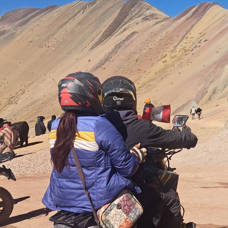 rainbow mountain by motor bike