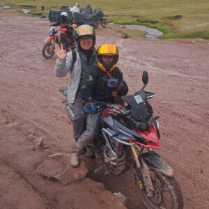 rainbow mountain by motor bike
