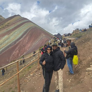 rainbow mountain by motor bike