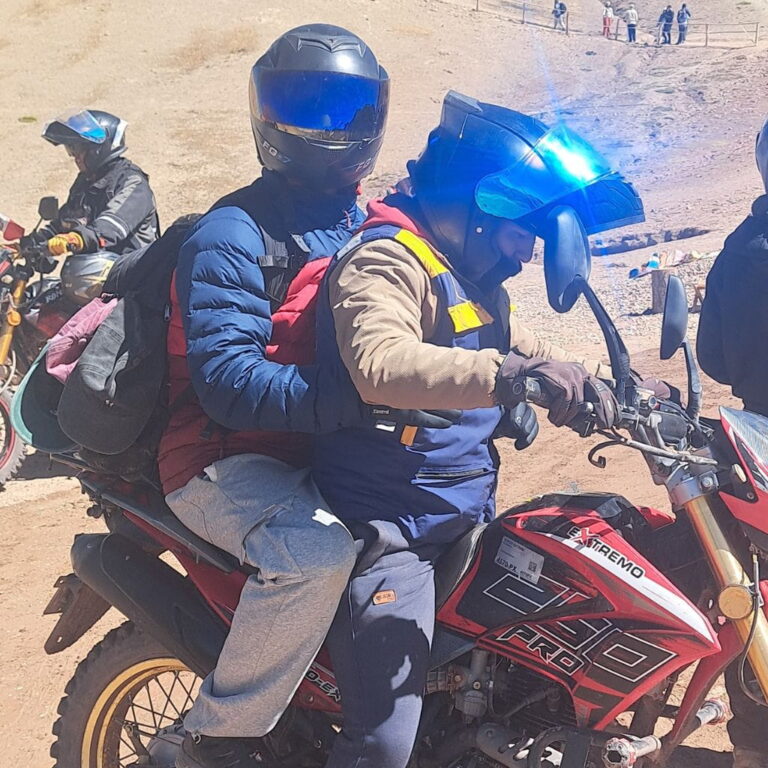 rainbow mountain by motor bike