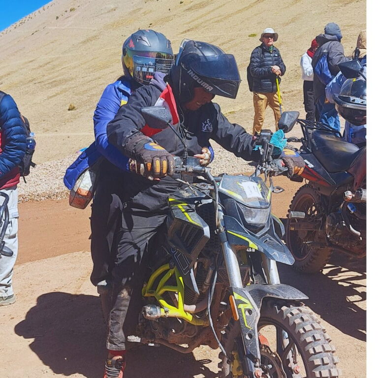rainbow mountain by motor bike